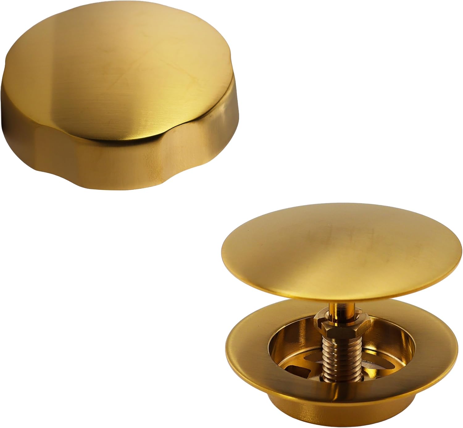 Westbrass A50P27TLE-18 27' Cable Drive Bath Drain Trim Kit with Rotary Overflow Cover Knob, European Stopper and Poly Tubular Pipes, Brushed Bronze