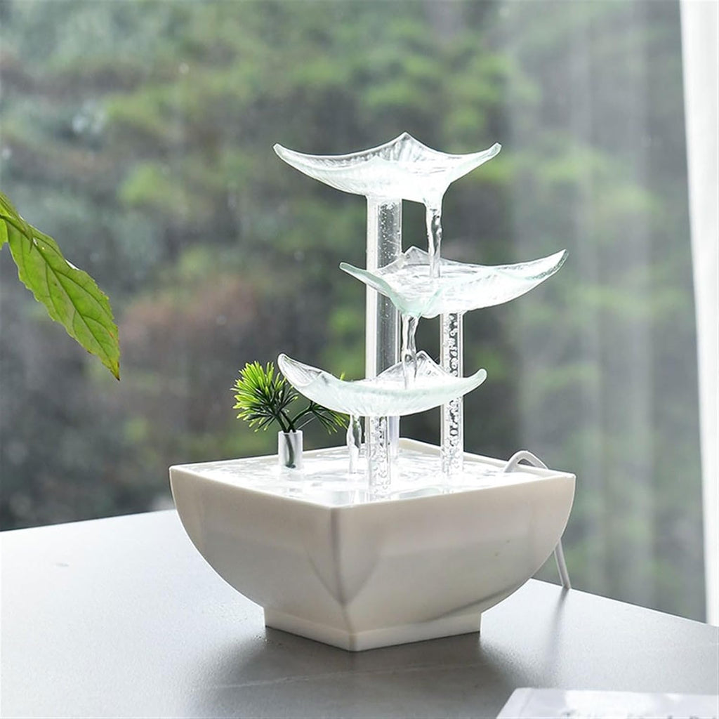 GLigeT Tabletop Fountain Ornaments Office Fortune Simple Small Desktop Decorations Living Room High-Grade Circulating Water Fountain Water Fountain Decor