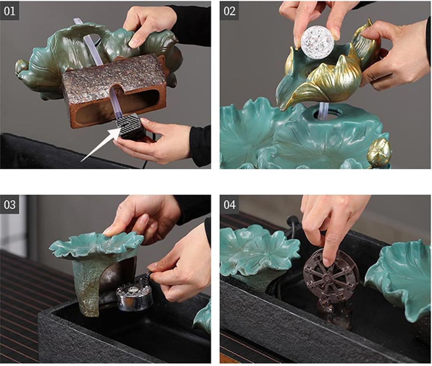 Tabletop Tabletop Fountain, Meditation Indoor Waterfall Feature for Home Office Bedroom Relaxation Decor(Small)