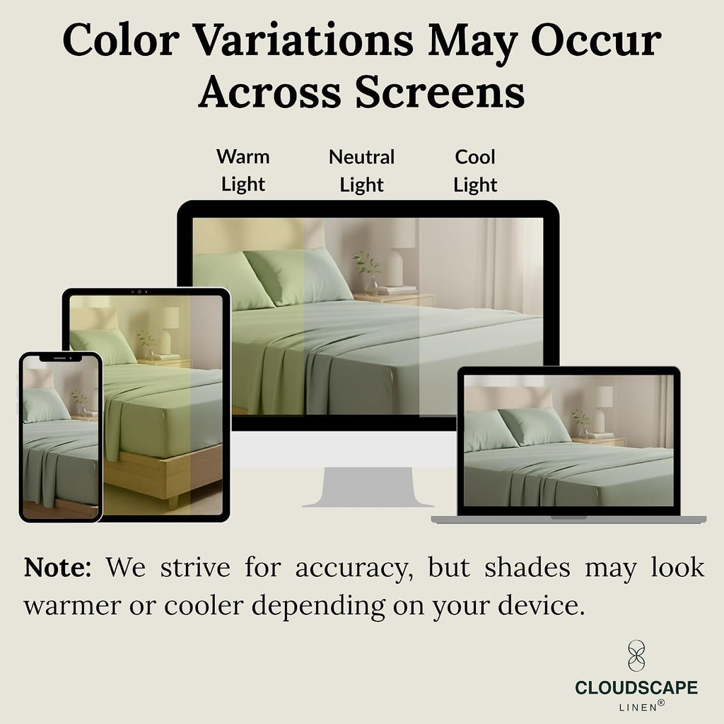 CLOUDSCAPE 100% Egyptian Cotton Sheets Twin XL Size, 3 Pcs Breathable and Naturally Cooling Bedding Set, Long-Staple Cotton for Lasting Softness, Deep Pocket Fitted up to 16', Mineral