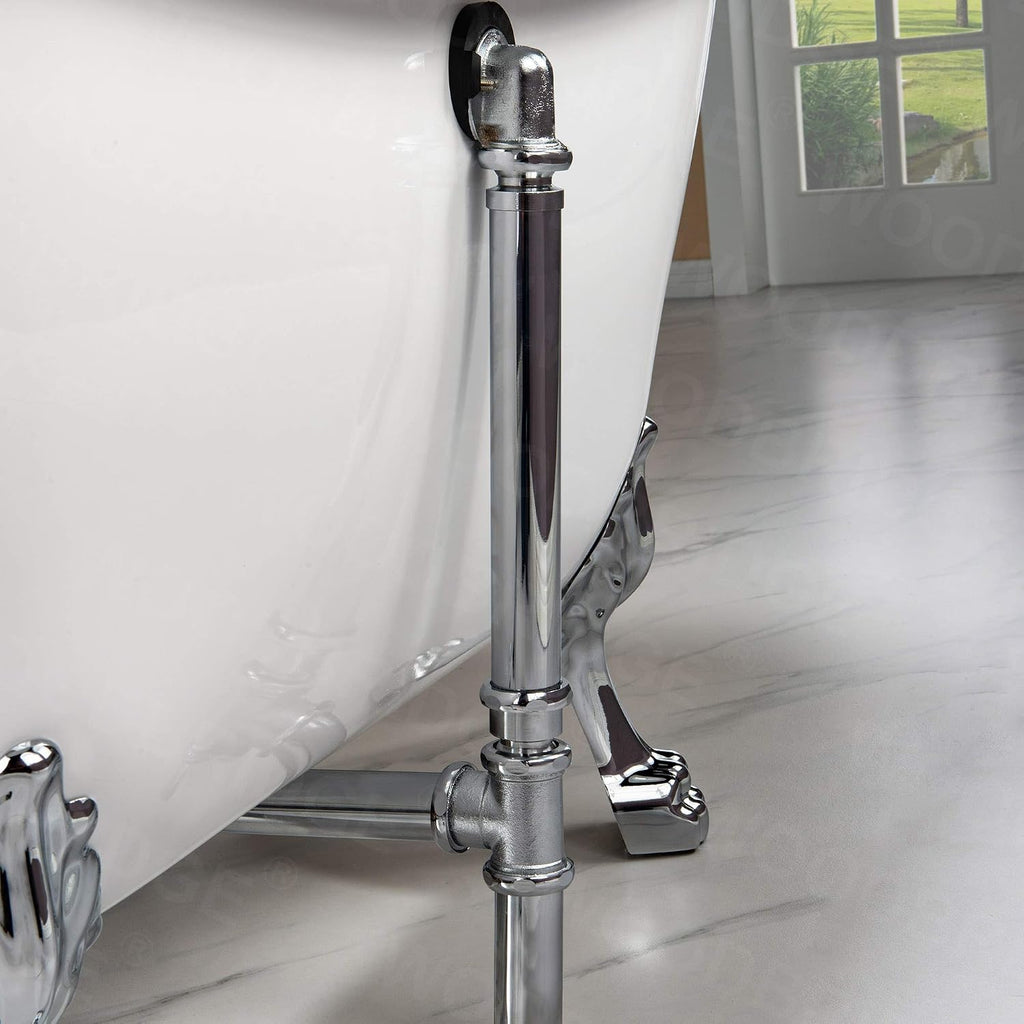 WOODBRIDGE BTA1842-C-Feet+C-Drain Bathtub, Chrome