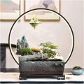 Tabletop Fountains Indoor Fountain Ceramics Tabletop Fountain with LED Lights Zen Waterfall Fountains Relaxation Water Feature Meditation Desktop Fountain for Home Office Decor Indoor Water Fountains