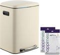 happimess HPM1005F Marco Rectangular 10.6-Gallon Double Bucket Trash Can with Soft-Close Lid, Limestone Beige, Fingerprint Resistant, Modern, Minimalistic for Home, Kitchen, Office, Bedroom, Bathroom
