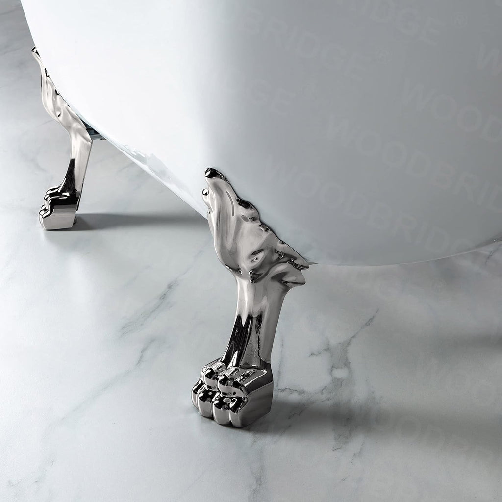 WOODBRIDGE BTA1842-B/N-Feet+B/NDrain Bathtub, Brushed Nickel