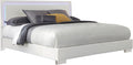 Coaster Home Furnishings Felicity Contemporary 6-Piece Bedroom Set Queen Size LED Panel Bed Frame 49-inch Headboard White High Gloss 203500Q-S6