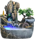 Indoor Fountain Tabletop Water Fountain with Rock Waterfall and Rockery Stream, Zen Meditation, Indoor Waterfall with Automatic Pump for Home Office Bedroom Desk Decoration F