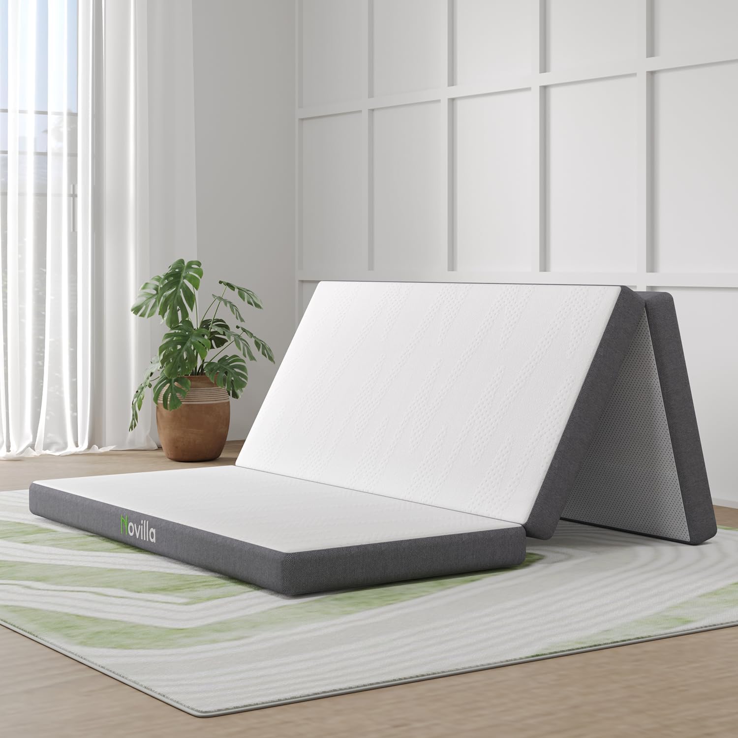 Novilla Folding Mattress Queen Size,4 inch Memory Foam Tri Fold