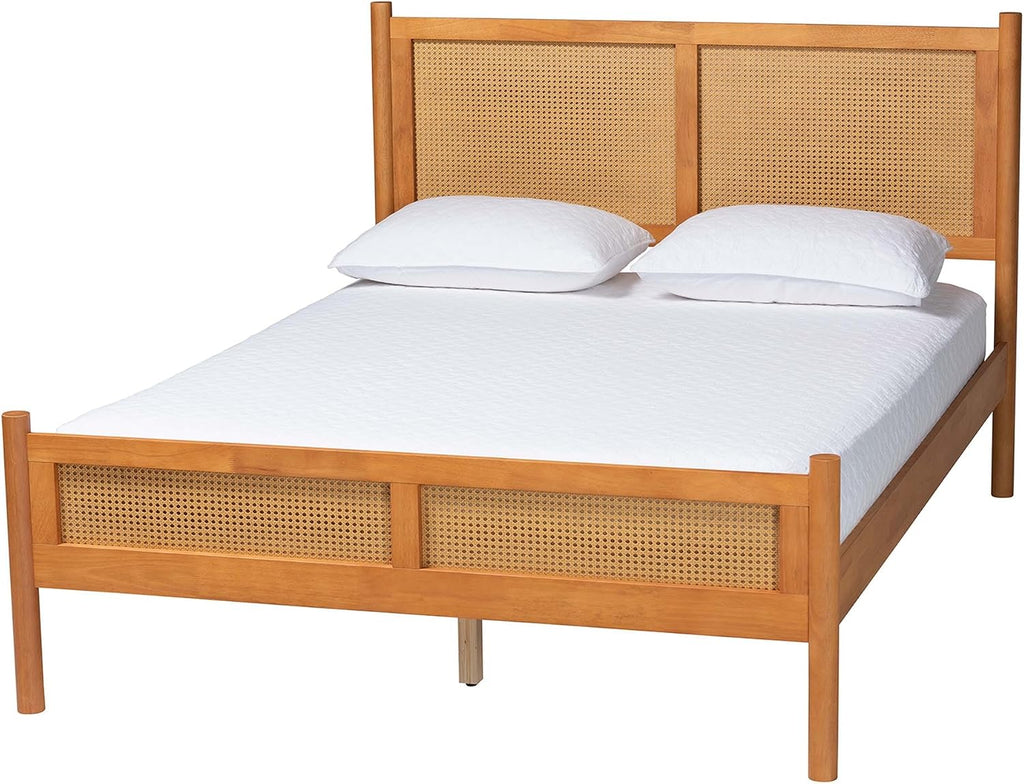 Baxton Studio Jenn Brown Wood Japandi 4-Piece Queen Size Bedroom Set