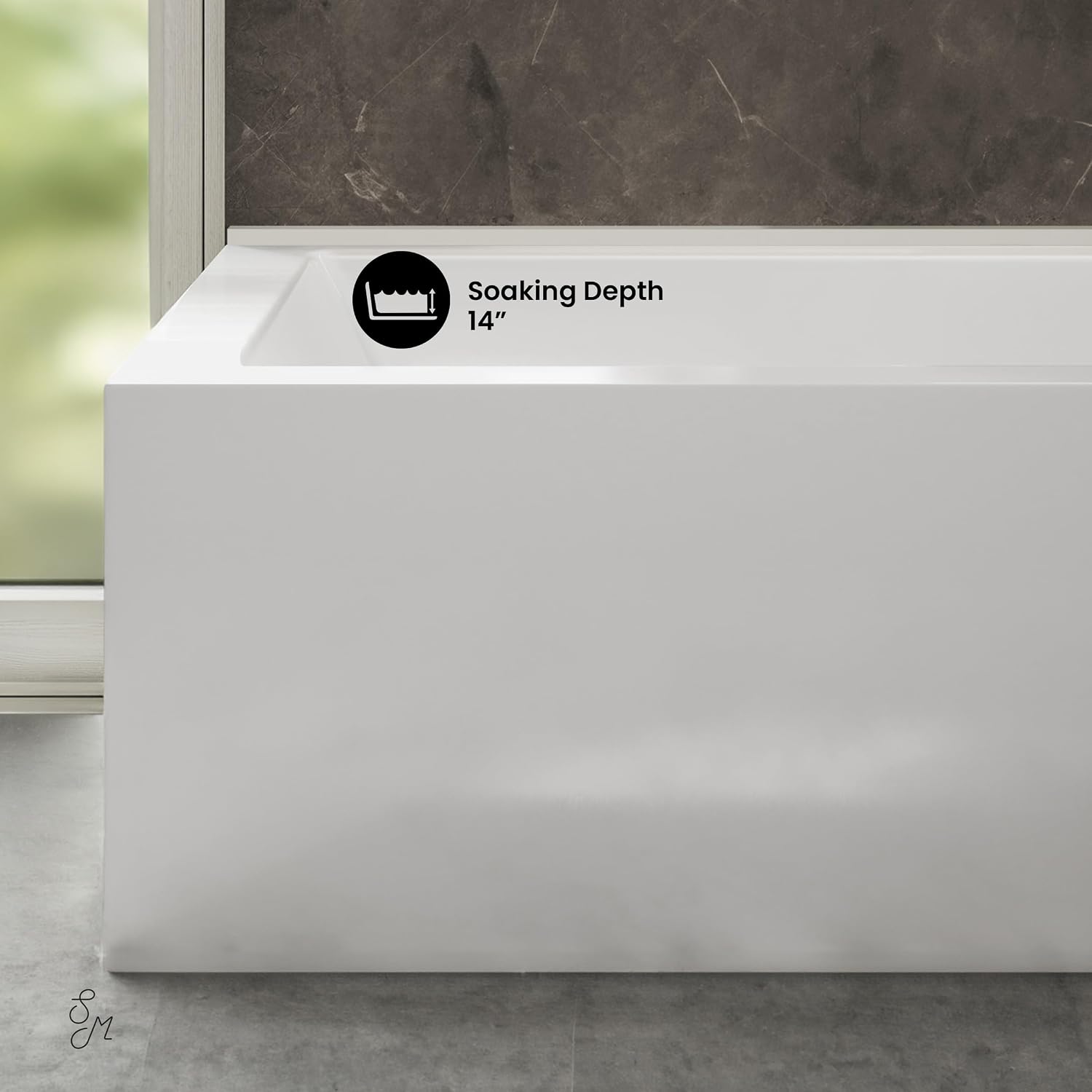 Swiss Madison Voltaire 72 x 36 Right Drain Soaking Alcove Corner Apron Bathtub in Glossy White