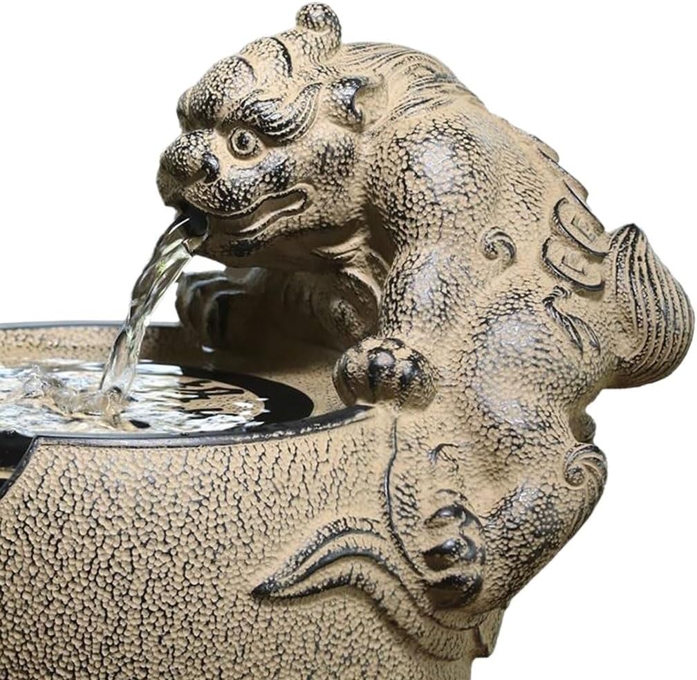 GUERNSEY Tabletop Fountain Desktop Water Fountain Chinese Ornaments Living Room Study Desk Desktop Decoration Small Fountain Indoor Fountain