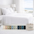 CLOUDSCAPE 100% Egyptian Cotton Sheets California King Size, 4 Pieces Breathable and Naturally Cooling Bedding Set, Long-Staple Cotton for Ultra Soft, Deep Pocket Fitted up to 16', White