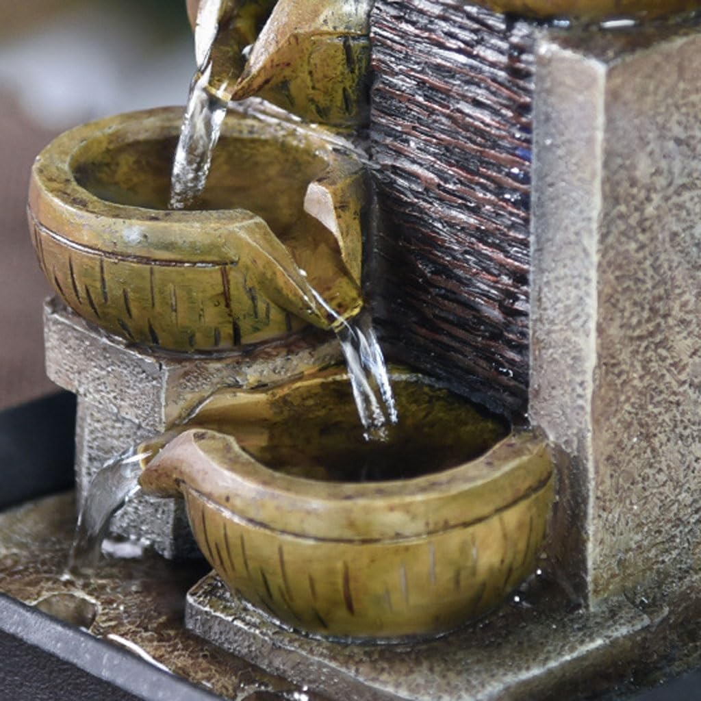 GUERNSEY Tabletop Fountain Flowing Water Ornaments Small Fountain Living Room Desktop Coffee Table Circulating Water Office Decorations Indoor Fountain