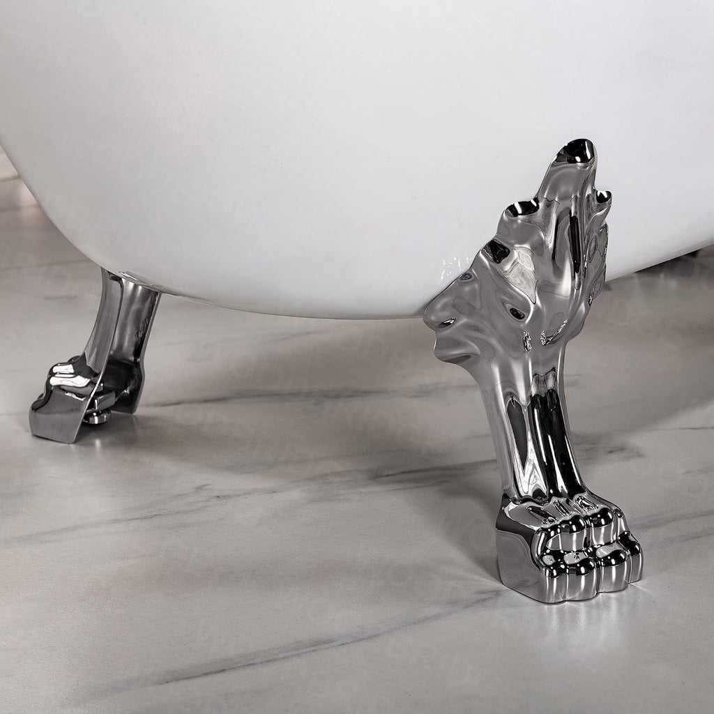 WOODBRIDGE B0023-B/N-Feet+B/NDrain Bathtub, Brushed Nickel