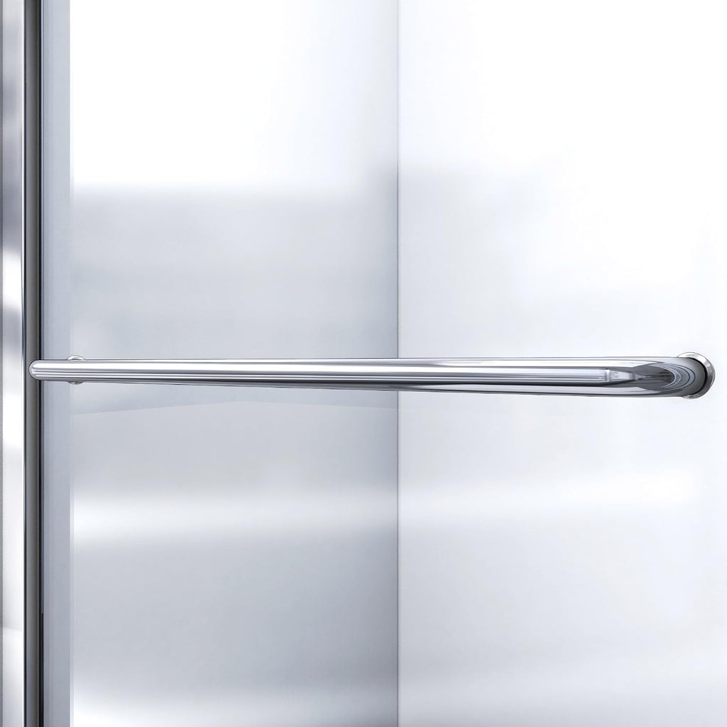 DreamLine Infinity-Z 32 inch D x 60 inch W x 78 3/4 inch H Semi-Frameless Sliding Shower Door in Chrome and Clear Glass, Left Drain Shower Base, and Wall Kit in White