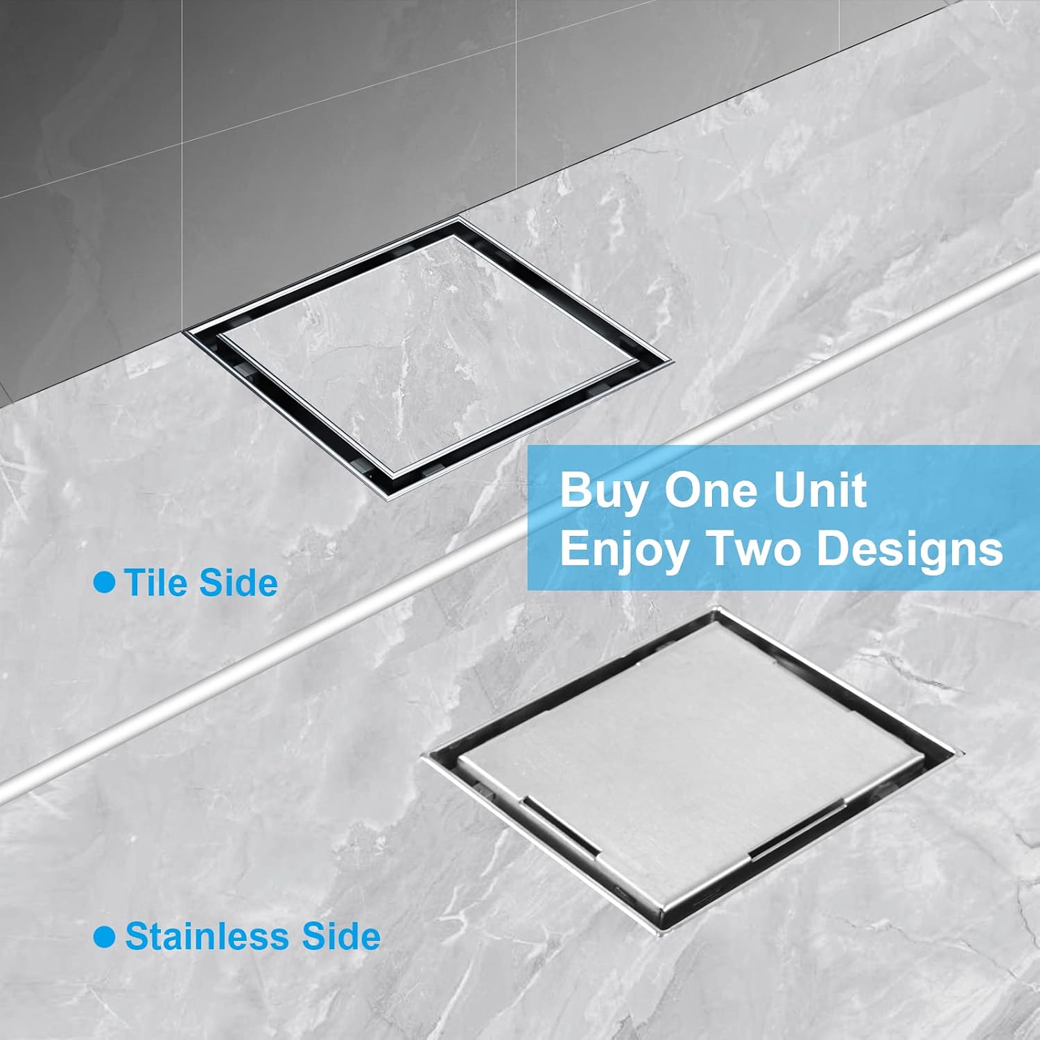 Shower System Set Faucet with 4 Inch Shower Drain, 10' Shower Faucet Set for Bathroom Luxury Rain Mixer Combo Set Wall Mounted Rainfall Square Shower Head Linear Shower Drain (4 inch, Brushed Nickel)