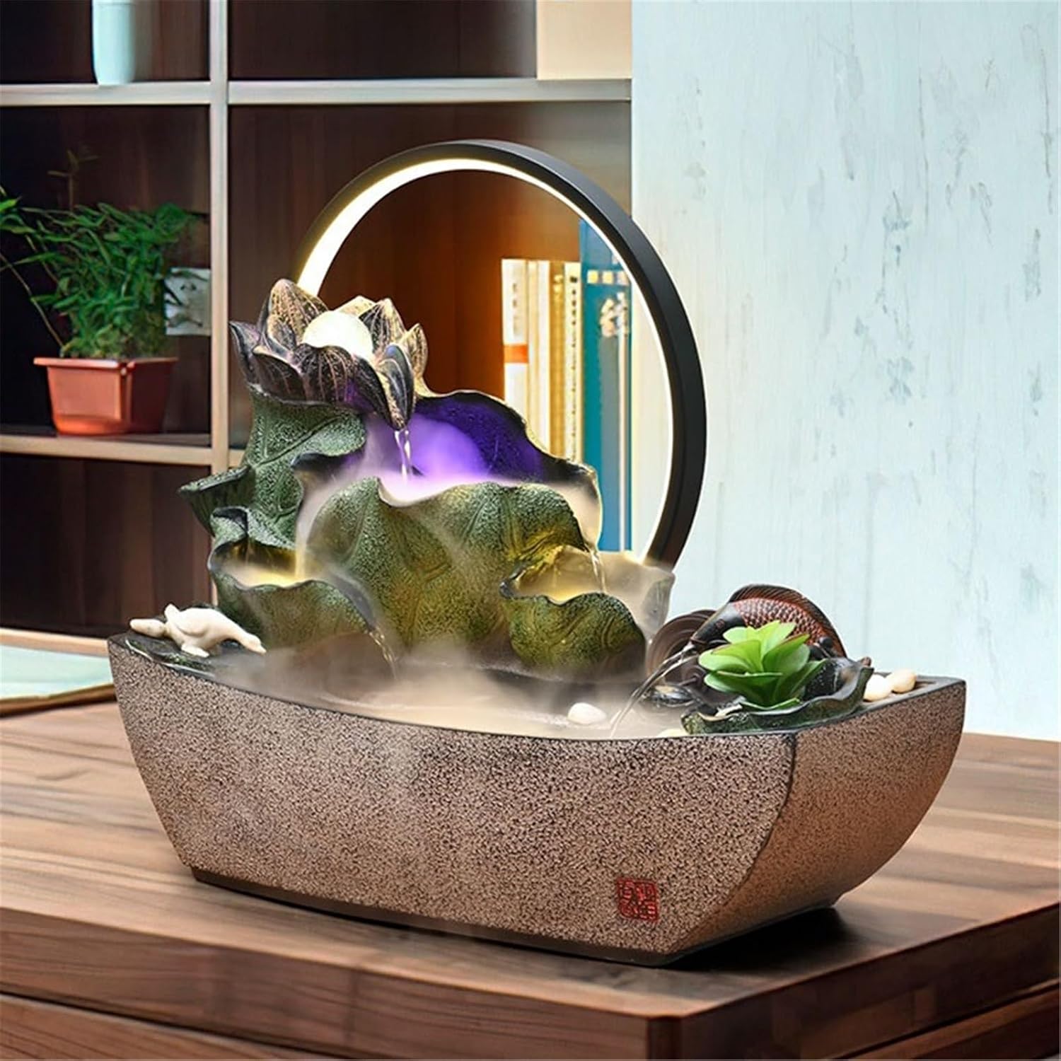 Tabletop Tabletop Fountain Chinese Style Water Ornaments Circulating Waterscape Small Fish Pond Decor