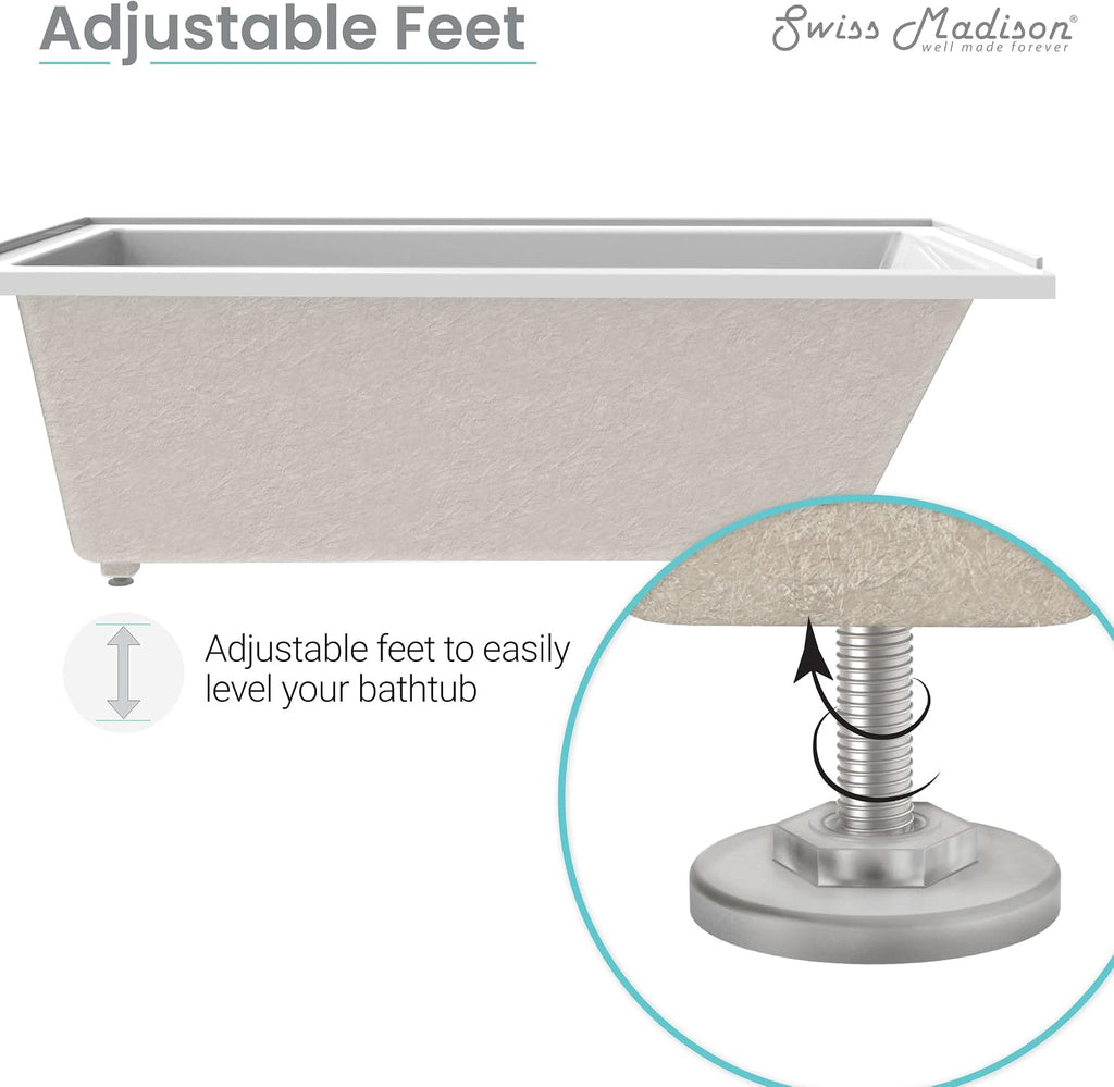 Swiss Madison Voltaire 48' x 32' Right-Hand Drain Alcove Bathtub