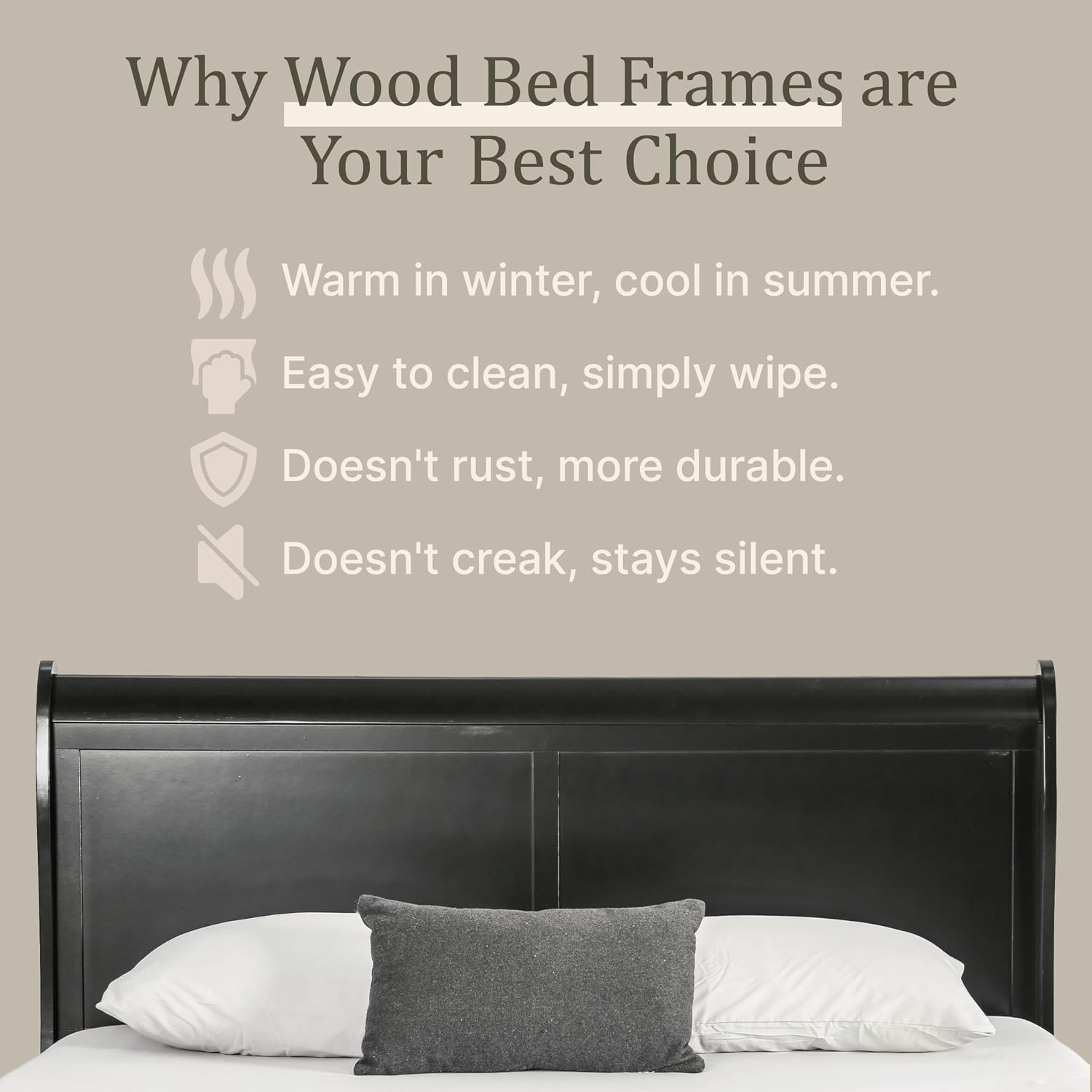Furniture of America Louis Philippe Traditional Wood King Bed Frame with Headboard and Footboard, Elegant Sleigh Design Bedframe for Bedroom, Guest Room, Easy Assembly, Box Spring Required, Black