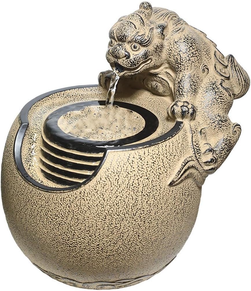 GUERNSEY Tabletop Fountain Desktop Water Fountain Chinese Ornaments Living Room Study Desk Desktop Decoration Small Fountain Indoor Fountain