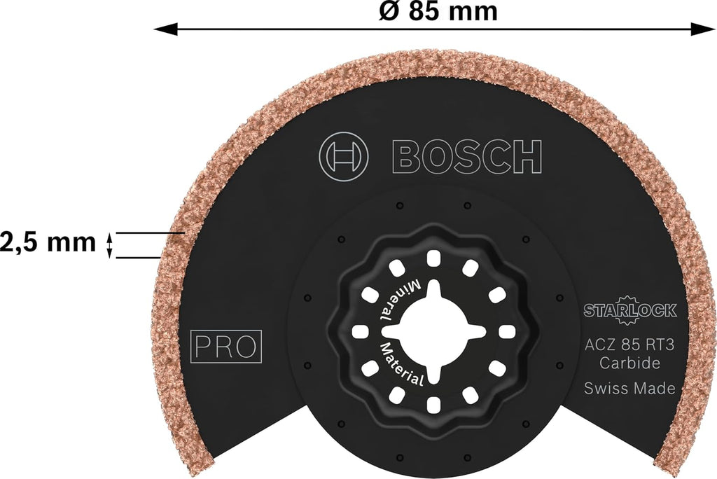 Bosch 10 x Pro Multi Material ACZ 85 RT3 Sheets for Multifunctional Tools (for Mortar, Aerated Concrete, Diameter 85 mm, Professional Accessories Multifunctional Tool)