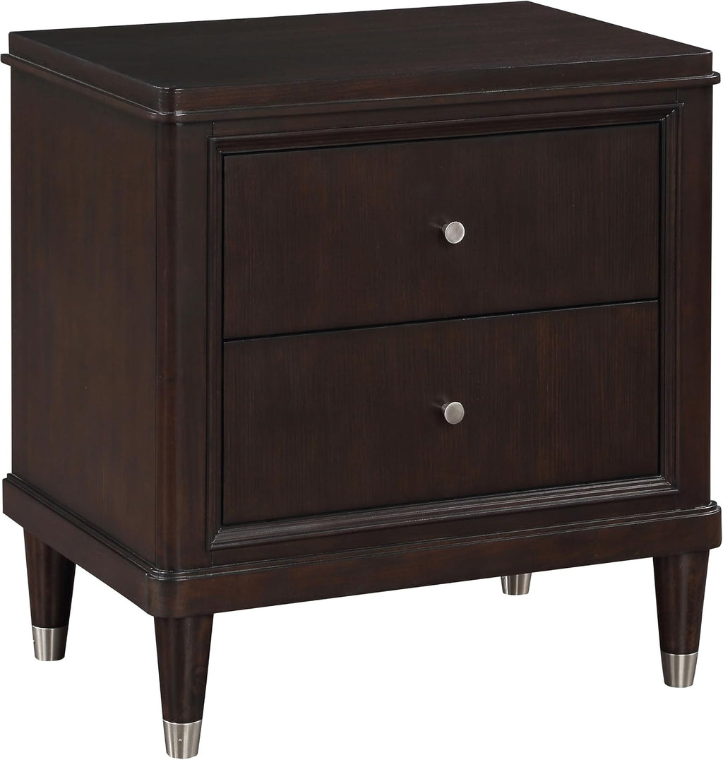 Coaster Home Furnishings Emberlyn Mid-Century Modern 4-Piece Bedroom Set Queen Size Four-Poster Bed Frame 84-inch Headboard Brown 223061Q-S4
