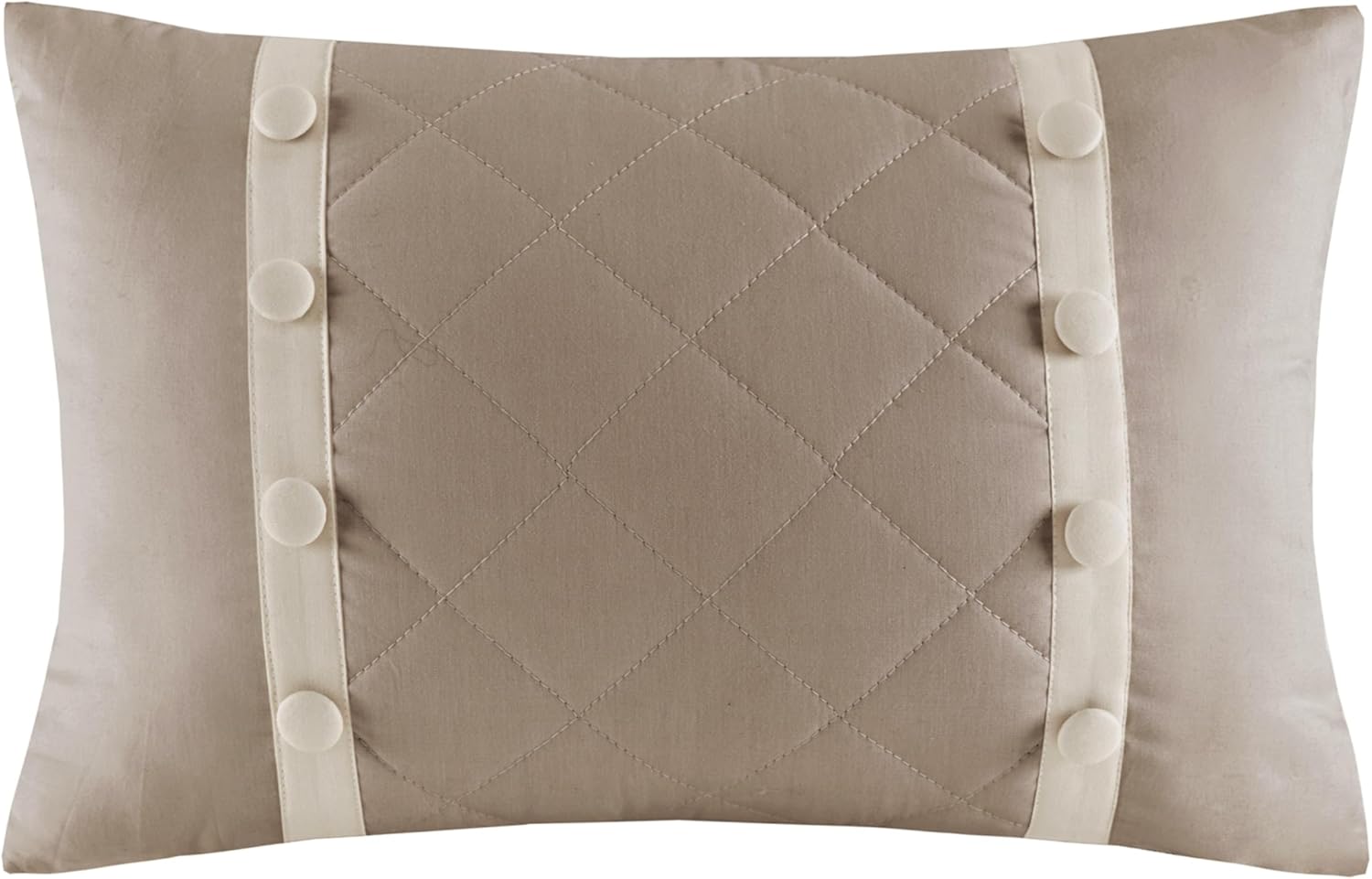 Madison Park Breanna 100% Cotton Fitted Bedspread Classic Traditional Design All Season, Lightweight, Bedding Set, Matching Shams, Queen(60' x80+24D), Diamond Quilted Khaki 4 Piece
