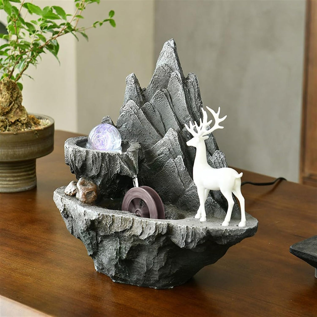 GLigeT Tabletop Fountain Desktop Wigwam Flowing Water Ornaments Fortune Cycle Feng Shui Ball Home Living Room Fountain Office Ornaments Water Fountain Decor