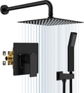 EMBATHER Shower System,10'Shower Faucet Set with Rain Shower Head and Handheld Spray Combo,Included Valve and Trim Kit,Mattle Black