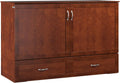 AFI Hamilton Queen Murphy Bed Chest with Mattress, Storage, and Built-in Charger in Walnut