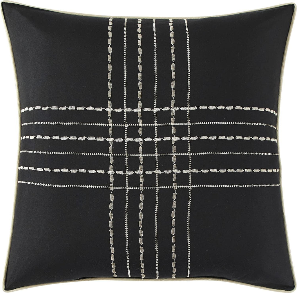 Grand Avenue Black Gold Comforter Set California King Size, 7 Piece Jaquard and Clip Soft Bedding Set, All Season, Matching Shams, Bedskirt, Decorative Pillows