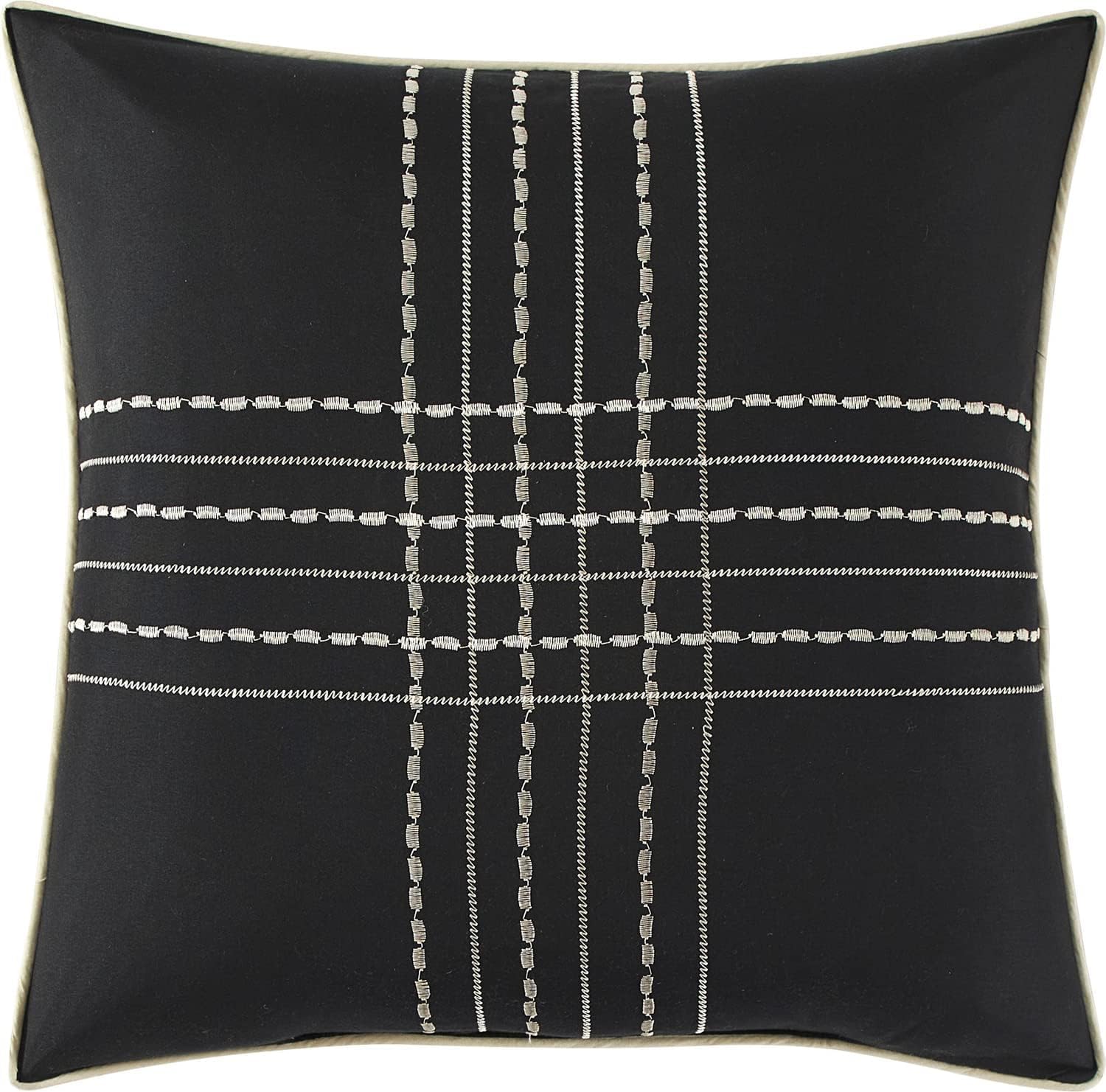 Grand Avenue Black Gold Comforter Set California King Size, 7 Piece Jaquard and Clip Soft Bedding Set, All Season, Matching Shams, Bedskirt, Decorative Pillows