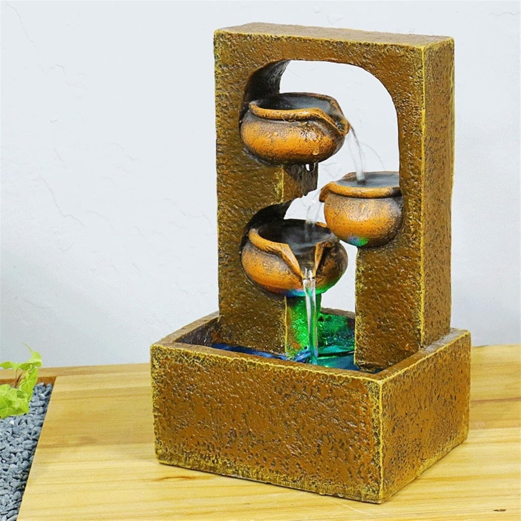 HIHELO Tabletop Fountain Water Fountain Decoration Chinese Style Home Living Room Dining Tabletop Fountain TV Cabinet Desk Decoration Indoor Fountain