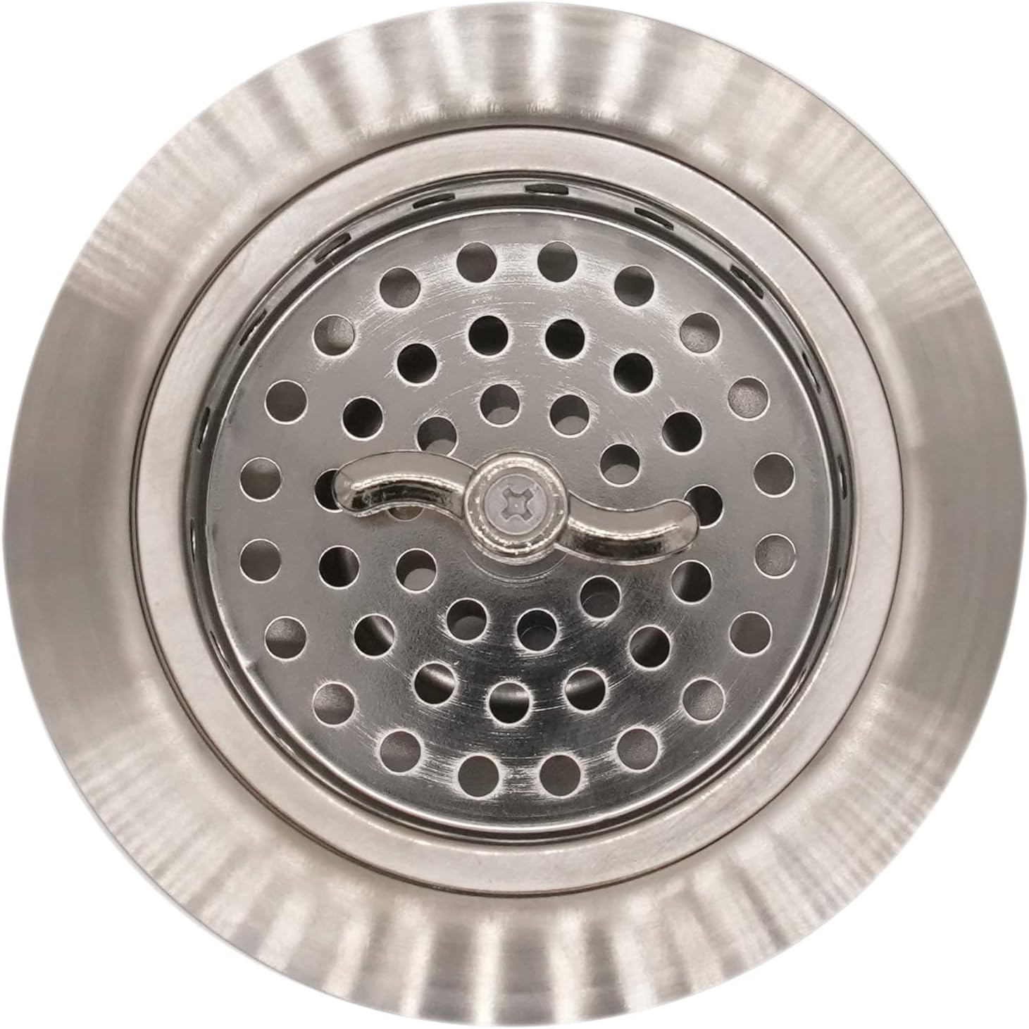 Westbrass CO2155S-07 Combo Pack 3-1/2' Wing Nut Twist Style Large Kitchen Sink Basket Strainer and Waste Disposal Flange with Basket Strainer, Satin Nickel