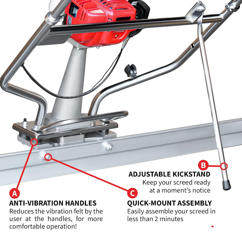 TOMAHAWK Power Screed Concrete Finishing Tool with 12ft, 8ft, and 4ft Blades Bull Float Honda GX35