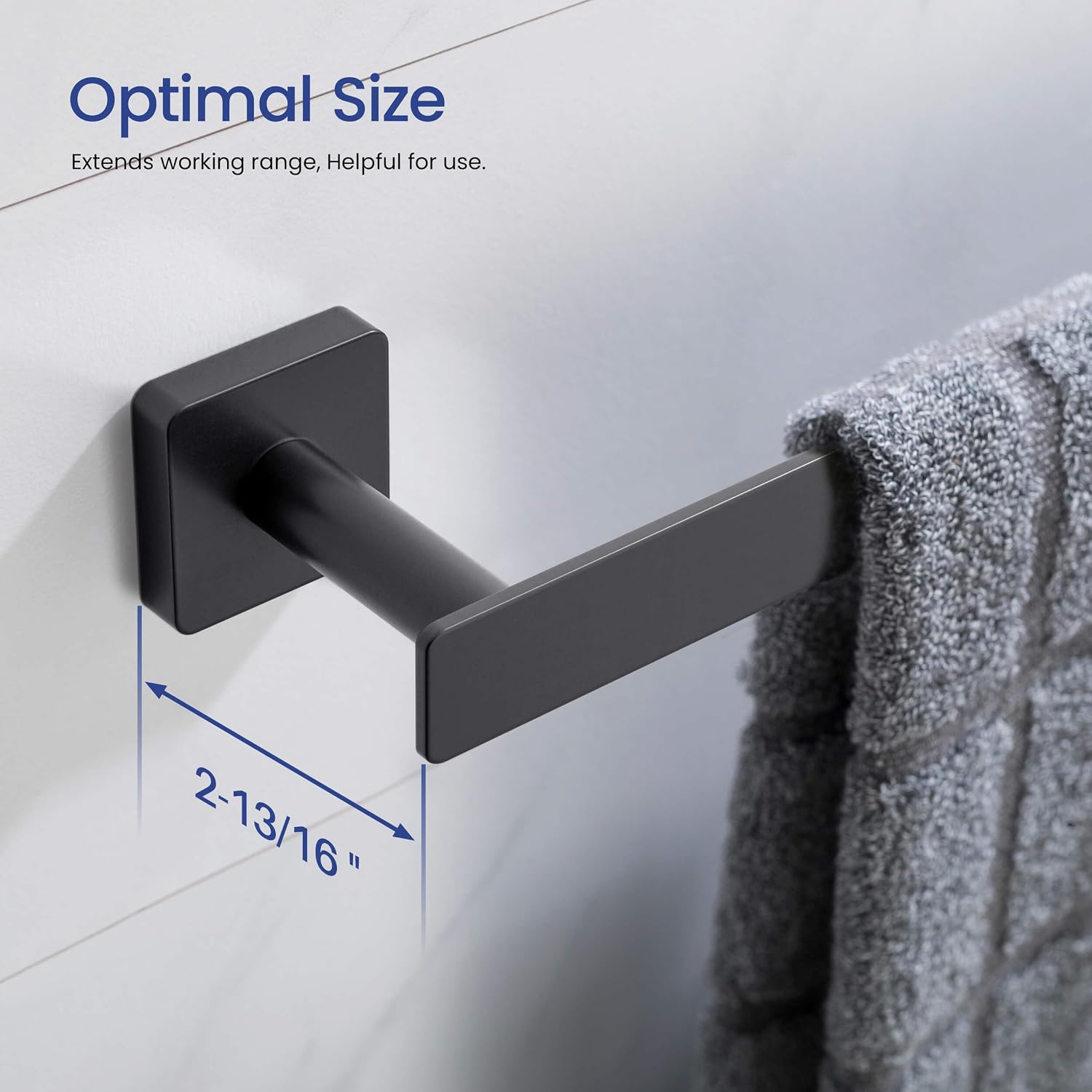 Kibi Blaze 5-Piece Bathroom Hardware Set – Includes 19 -Inch Hand Towel Bar and Holder, Toilet Paper Holder, Robe Hook – Wall Mounted, Solid Brass, Modern Bath Accessories (Matte Black, KBA16-5-1)