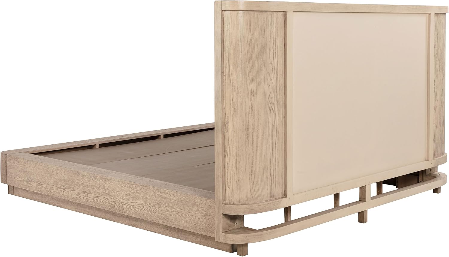 Coaster Home Furnishings Kailani Coastal 4-Piece Bedroom Set Fabric Upholstered Queen Size Wingback Bed Frame 49-inch Headboard Beige Oak 225041Q-S4
