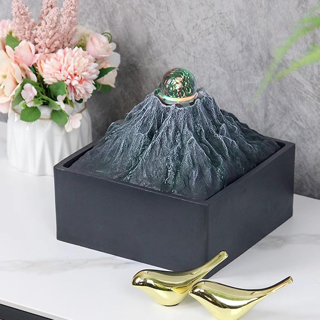 Tabletop Fountain Flowing Water Decoration Recycling Aquatic Office Transfer Rockery Fountain Wealth Invitation Desktop Creativity Simplicity Desktop Decoration Fountain Tabletop Water Fountain