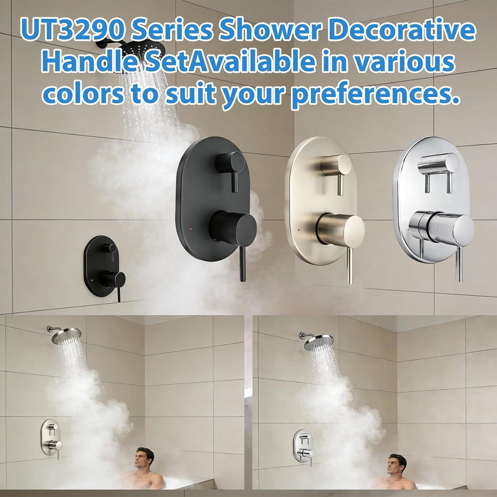 UT3290BL Shower Valve Trim Kit for Moen Align Matte Black M-CORE 3-Series 2-Handle Shower Faucet Trim, Shower Handle UT3290 UT3290BN UT3290BG, Include 1213 Cartridge, U232 U362 Valve Required. -2 Year