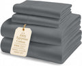 100% Egyptian Cotton Sheets Queen Size Bed Set – 1000 Thread Count Cooling & Breathable Sateen Queen Sheets Set, Authentic Long-Staple Cotton for Lasting Softness, Snug Fit 15' Deep Pocket - Charcoal