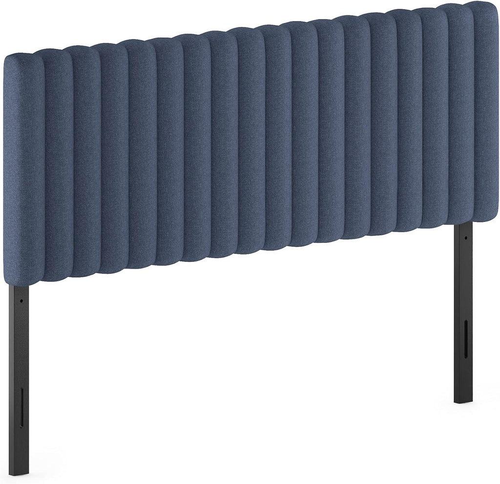 Furinno Roanne Upholstered Tufted Headboard, Queen, Denim