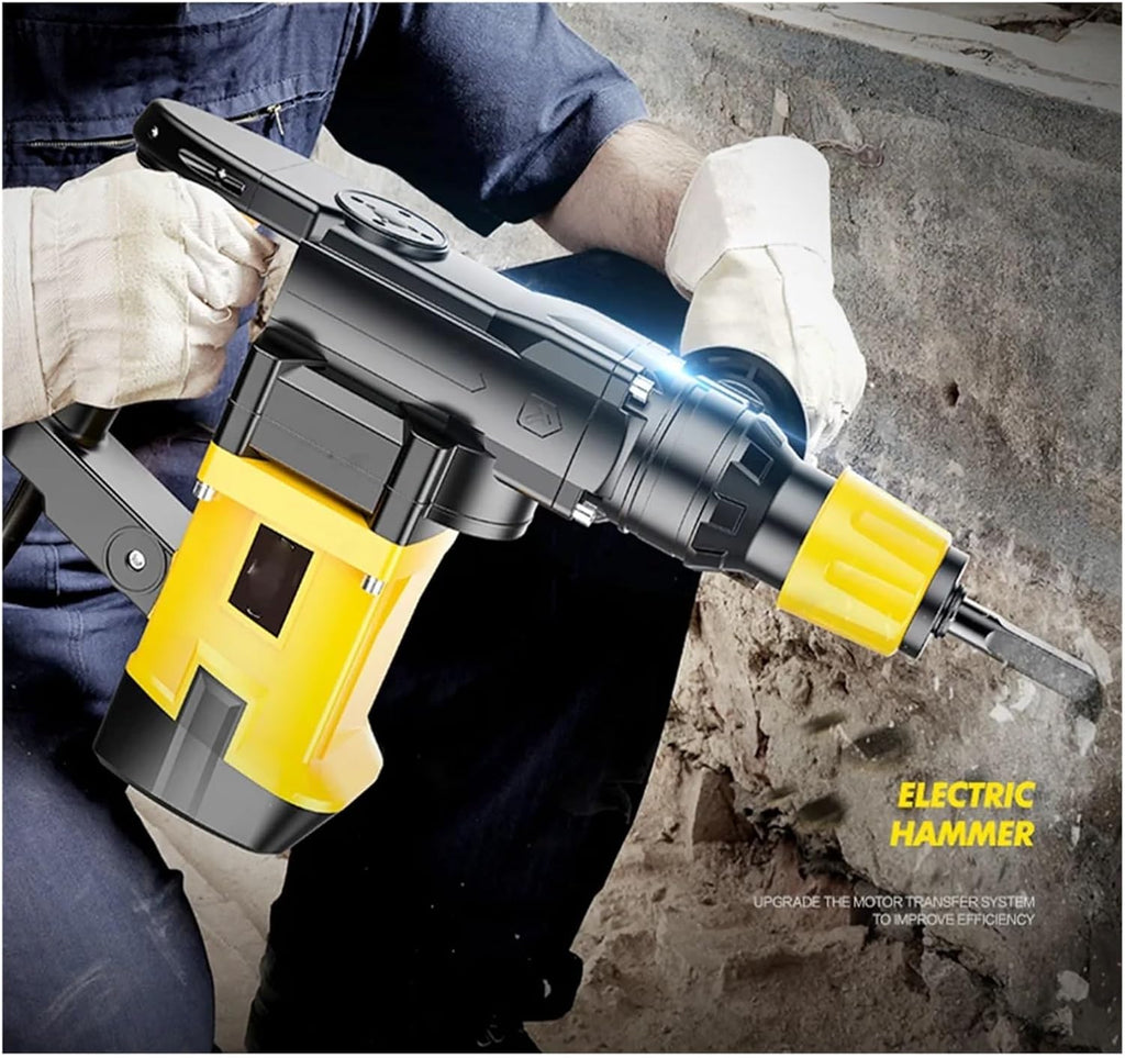 2580W Heavy Impact Electric Hammer Concrete Breaker 30S Quickly Breaks Industrial Power Tools