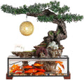 GUERNSEY Tabletop Fountain Study Desk Water Fish Tank Ornaments Home Living Room Desk Decoration Water Circulation Fountain Indoor Fountain