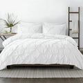 Kotton Culture 120'x 120' 3 Pc Super King Plus Pinch Pleated - Pintuck Duvet Cover Set - 100% Egyptian Cotton 600 TC - Zipper Closure & 7 Internal Ties- Fits Extra Large King Inserts - White