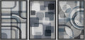 SIGNLEADER Framed Canvas Print Wall Art Set Blue Gray Geometric Abstract Illustrations Modern Art Boho Decorative for Living Room, Bedroom, Office - 24'x36'x3 BLACK