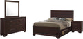 Coaster Home Furnishings Kauffman Transitional 4-Piece Bedroom Set California King Size Storage Panel Bed Frame 54-inch Headboard Dark Cocoa 204390KW-S4