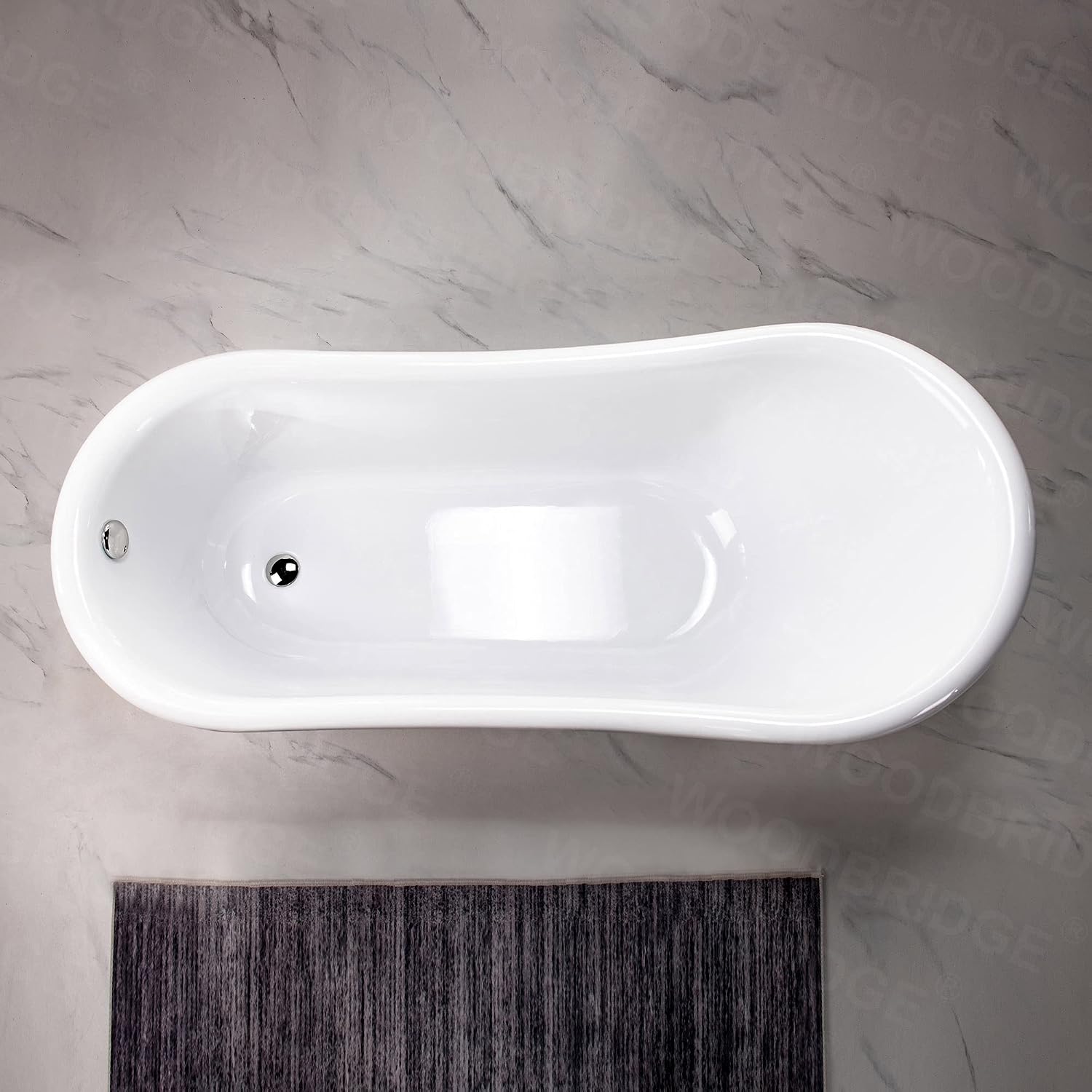 WOODBRIDGE B0023-B/N-Feet+B/NDrain Bathtub, Brushed Nickel