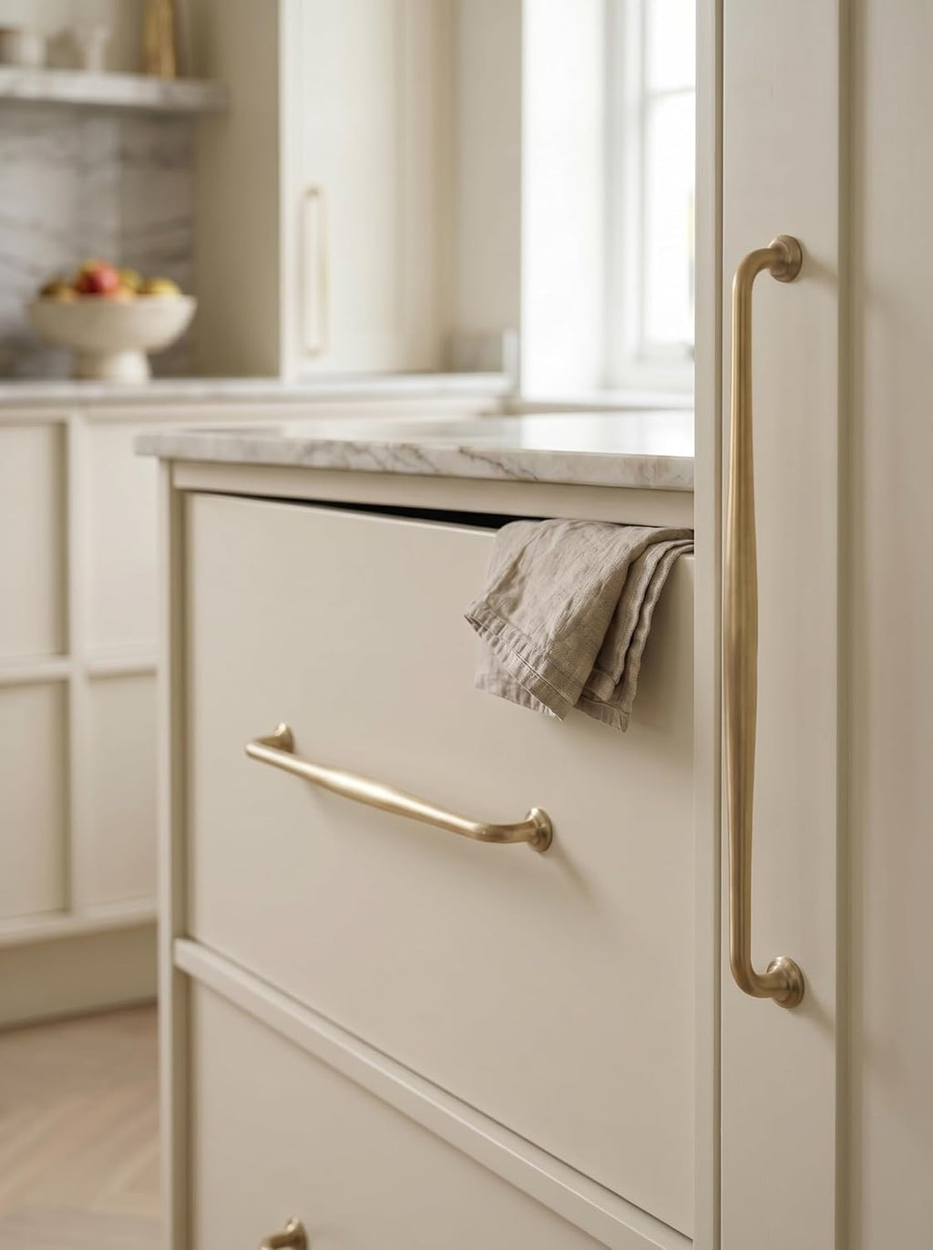 Goo-Ki Champagne Bronze Cabinet Pulls 12-5/8 in Hole Centers, 6 Pack, Zinc Alloy, Transitional Drawer Spindle Handles for Kitchen, Dresser, Vanity, Bathroom