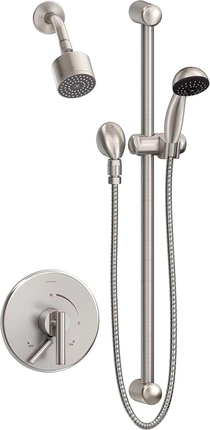 Dia Shower Faucet Trim Kit Wall Mounted with Single Handle and Hand Spray 1.5 GPM (Valve not Included), Satin Nickel S3508BSTN15TRM