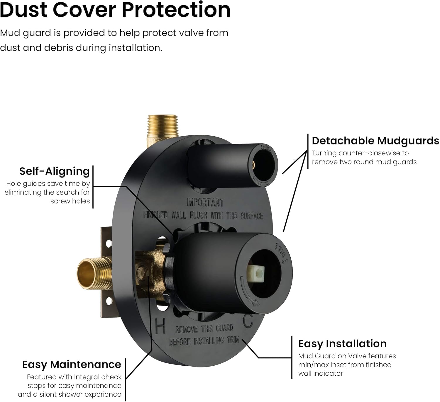 KIBI 2-Function Wall Mounted Circular Bathroom Shower System | Solid Brass Pressure Balanced Valve Shower Faucet Set with High Flow Showerhead and Handheld Spray for Bathroom (Chrome, KSF403)