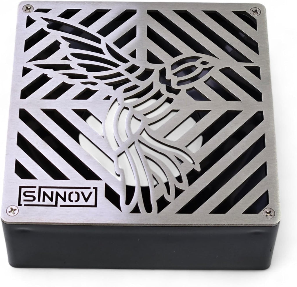 USA Made - Sinnov - 6' x 6' Premium Outdoor Modern Paver Size Drain Grate - Use with Both 3' or 4' Drain Pipe, PVC or Flexible Pipe (Hummingbird Stainless)